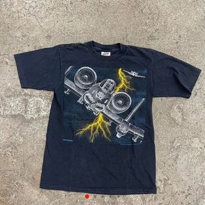 Vintage Oneita 88' Blackbird Fighter Jet Graphic Tee